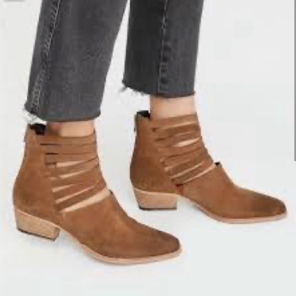 Women’s Free People Sloane Ankle Boot Carmel Brown Suede Sz 40 festival/western - Picture 11 of 11